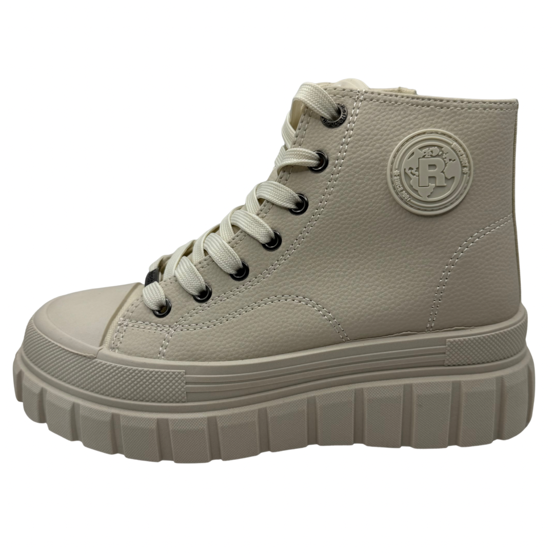 Refresh Cream Hi-Top Trainers