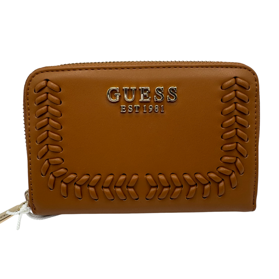 Guess Cognac Small Purse with Stitch Detail