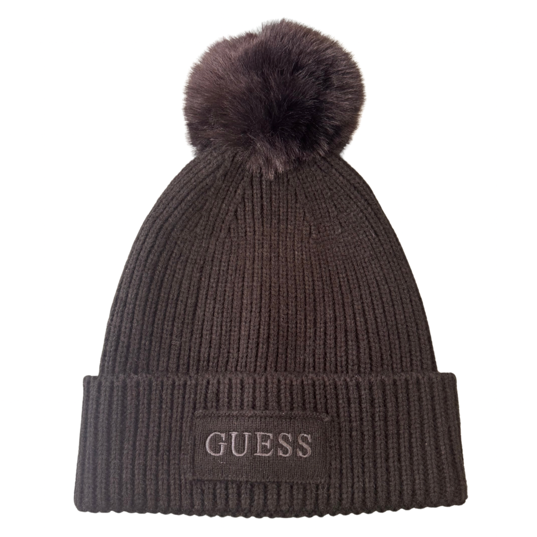 Guess Black Bobble Hat