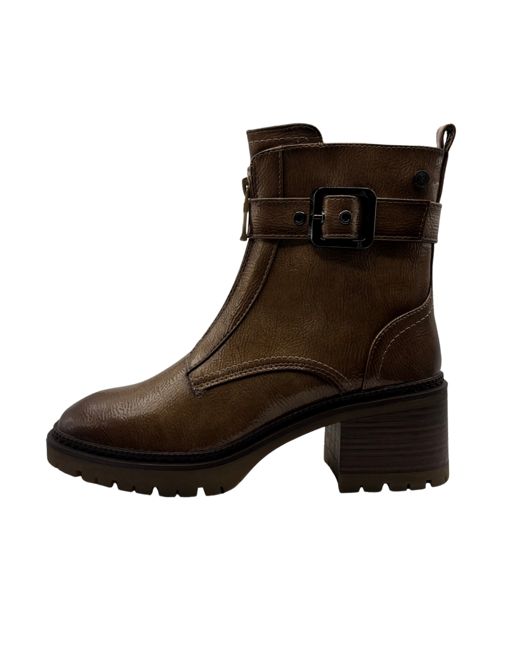 XTI Brown Patent Heeled Boot