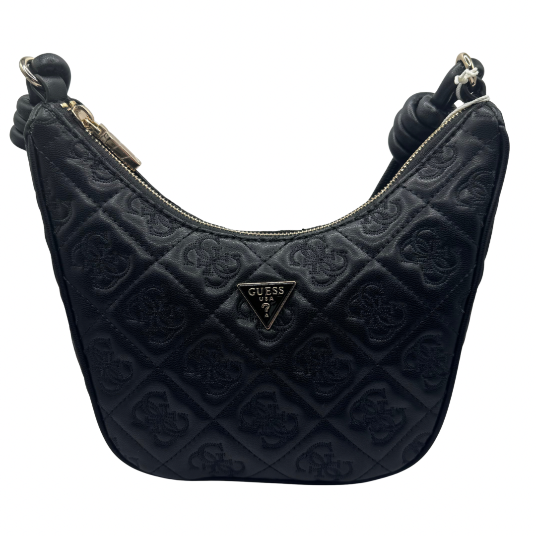 Guess Black Rounded Logo Design Shoulder Bag