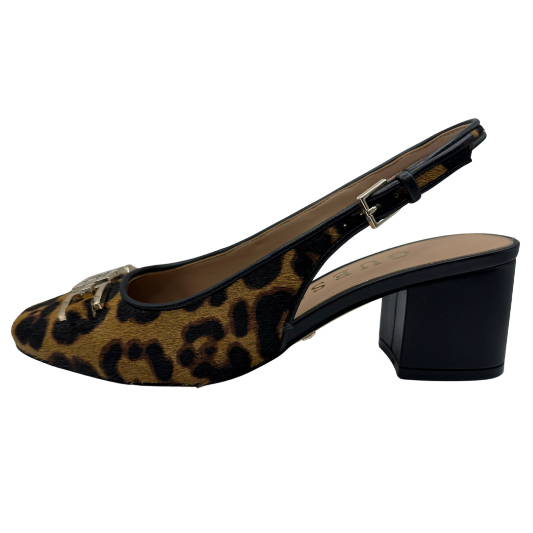 Guess Leopard Print Block Heel Slingback