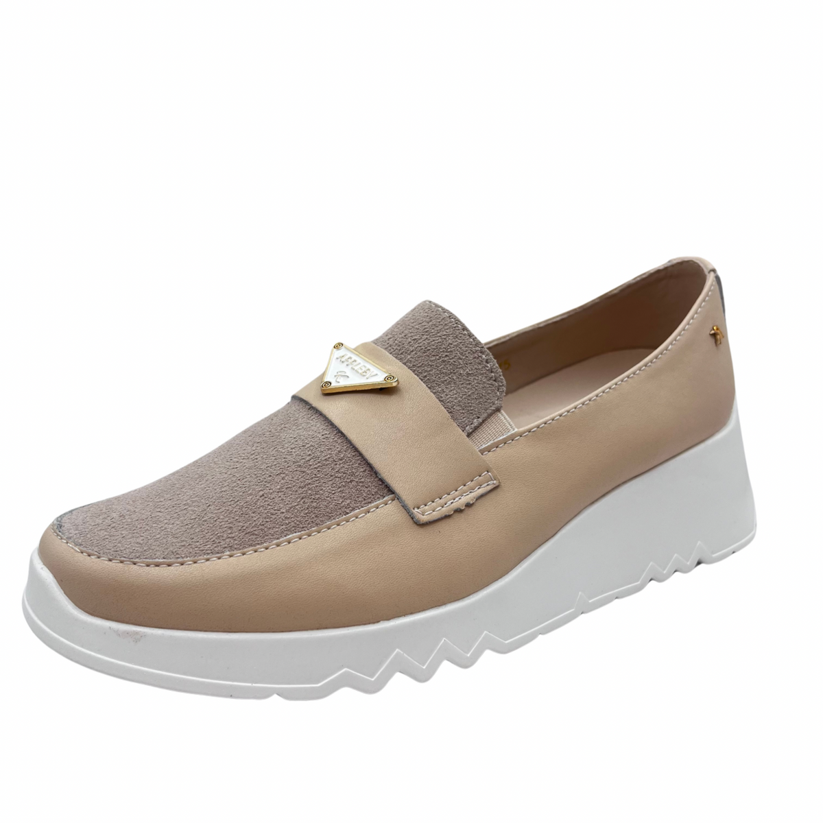 Kate Appleby Beige and Taupe Wedge Loafer