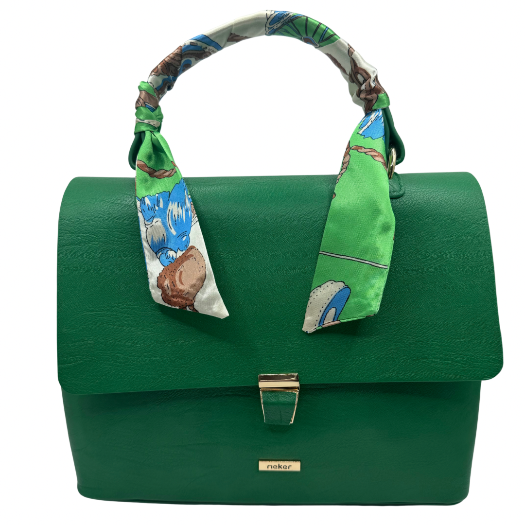 Rieker Dark Green Small Handbag with Scarf Detail