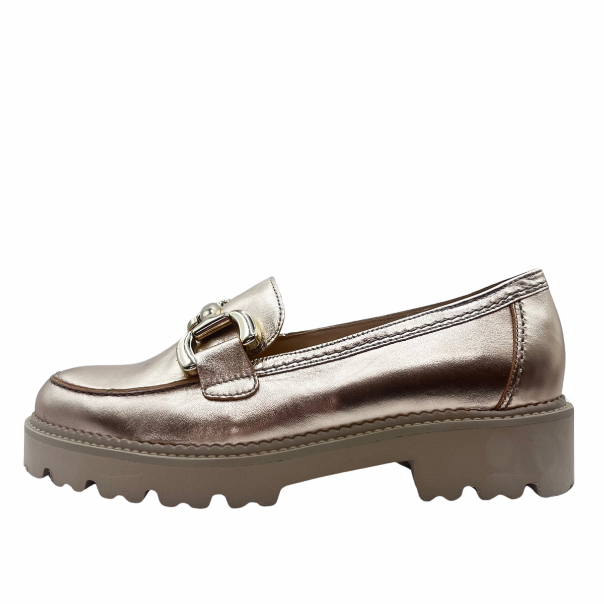 Gabor Gold Leather Loafer