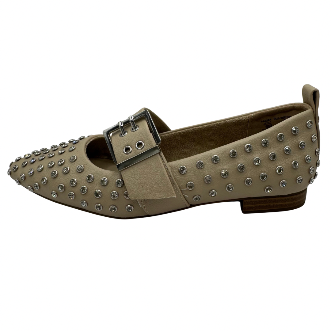 Xti Beige Shoes with Buckle Strap and Stud Detail