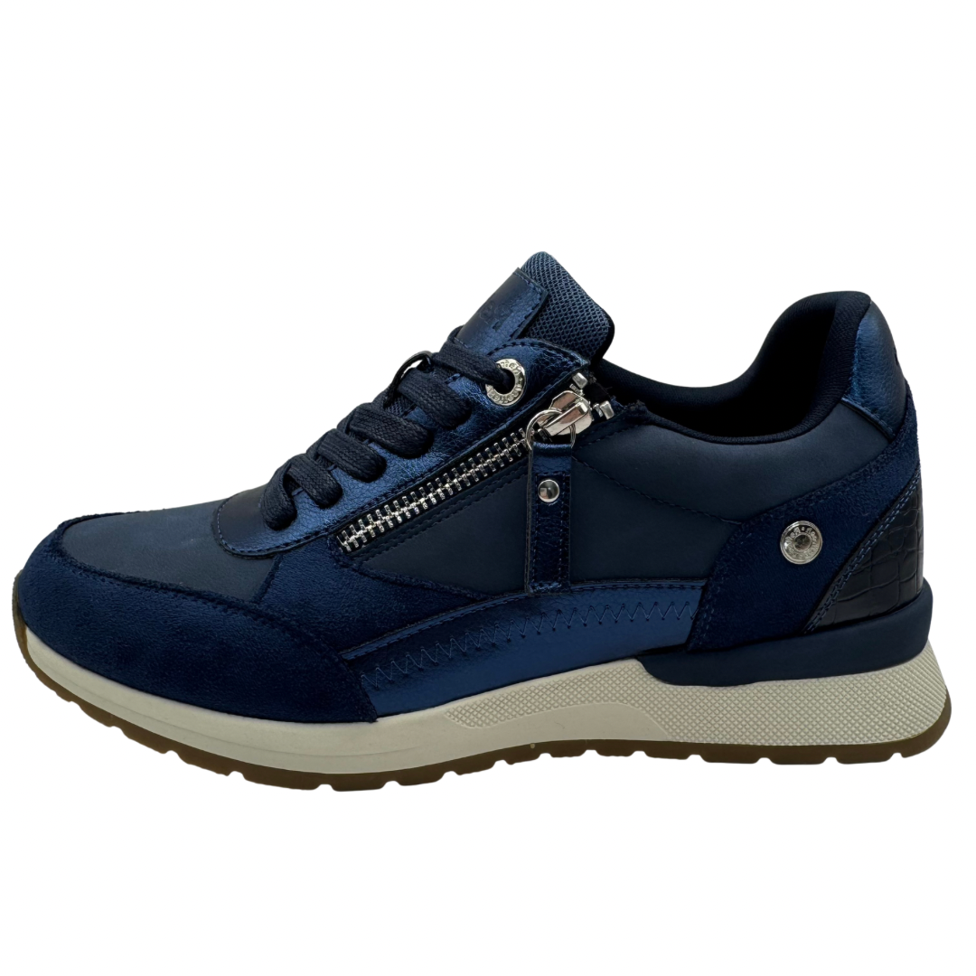 Refresh Navy Trainers with Side Zip