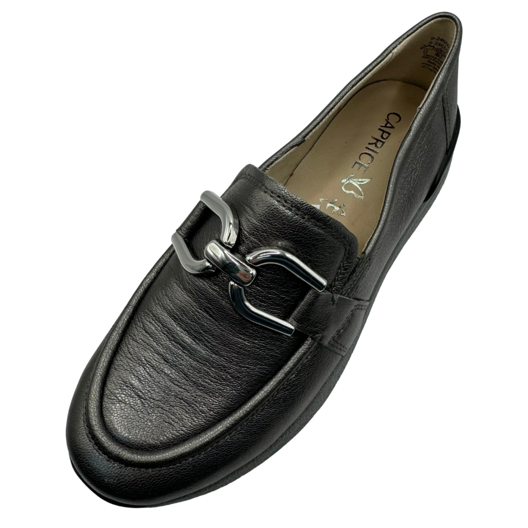 Caprice Silver Metallic Loafer Shoes