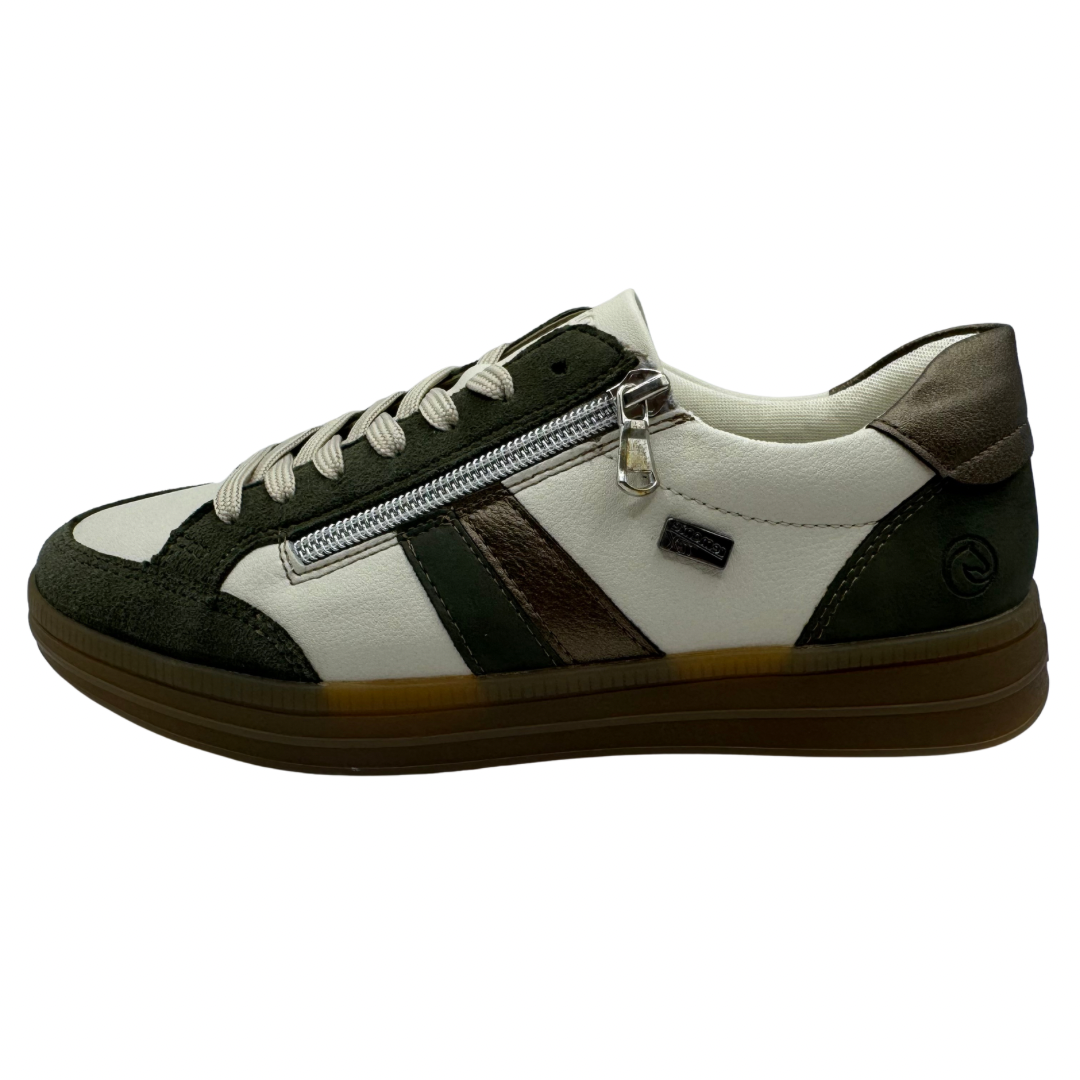 Remonte Beige, Green &amp; Bronze Trainers