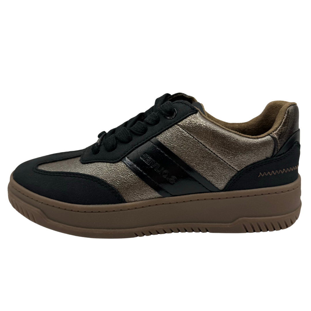 S Oliver Black &amp; Bronze Trainers