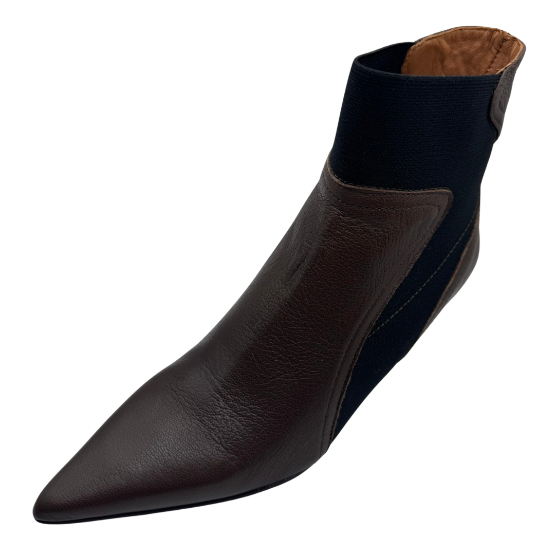 Marian Brown &amp; Black Pointed Heeled Boots