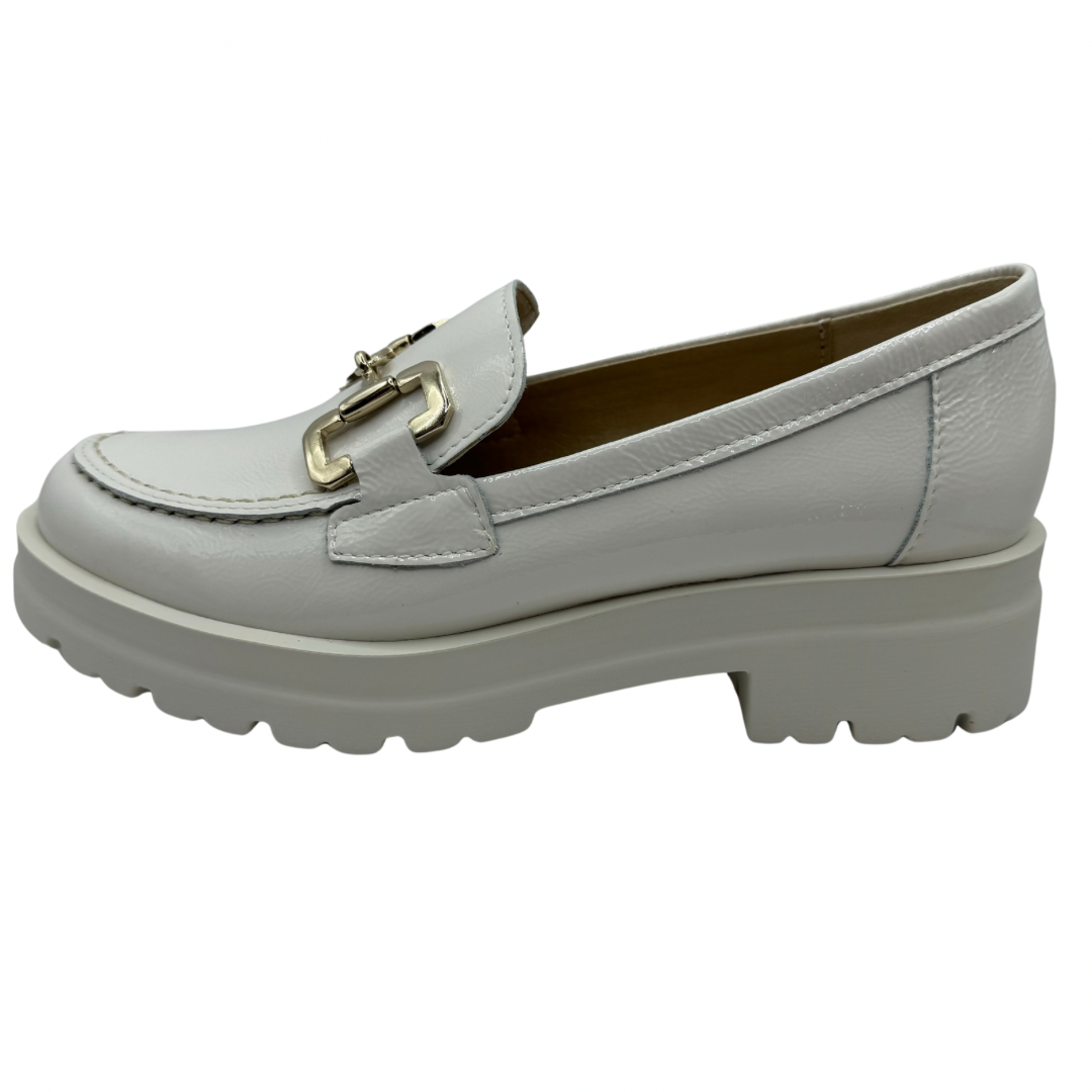 Pitillos White Leather Chunky Loafers