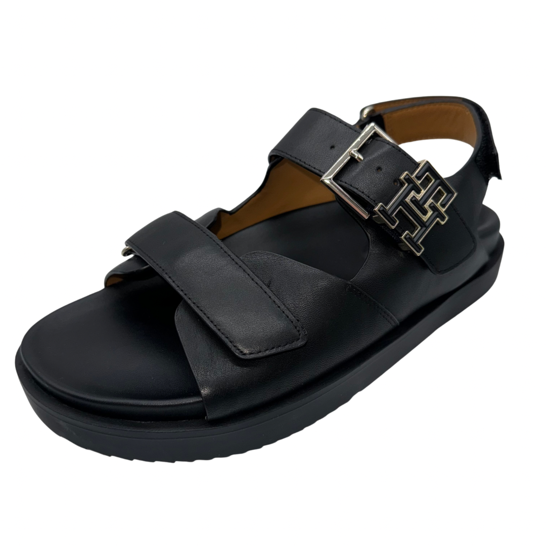 Tommy Hilfiger Black Sandals with Velcro Strap