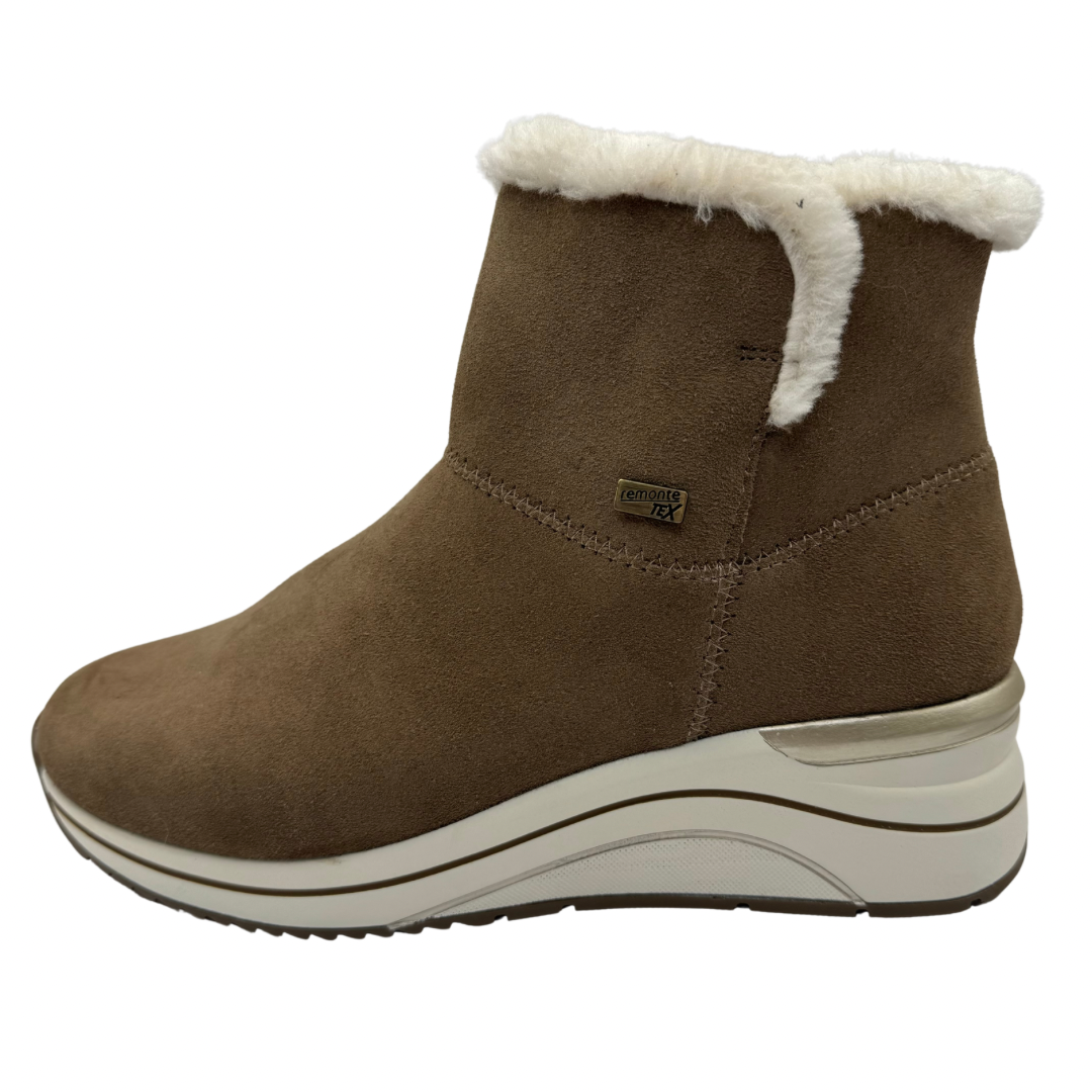 Remonte Brown Suede Fleece Lined Boots