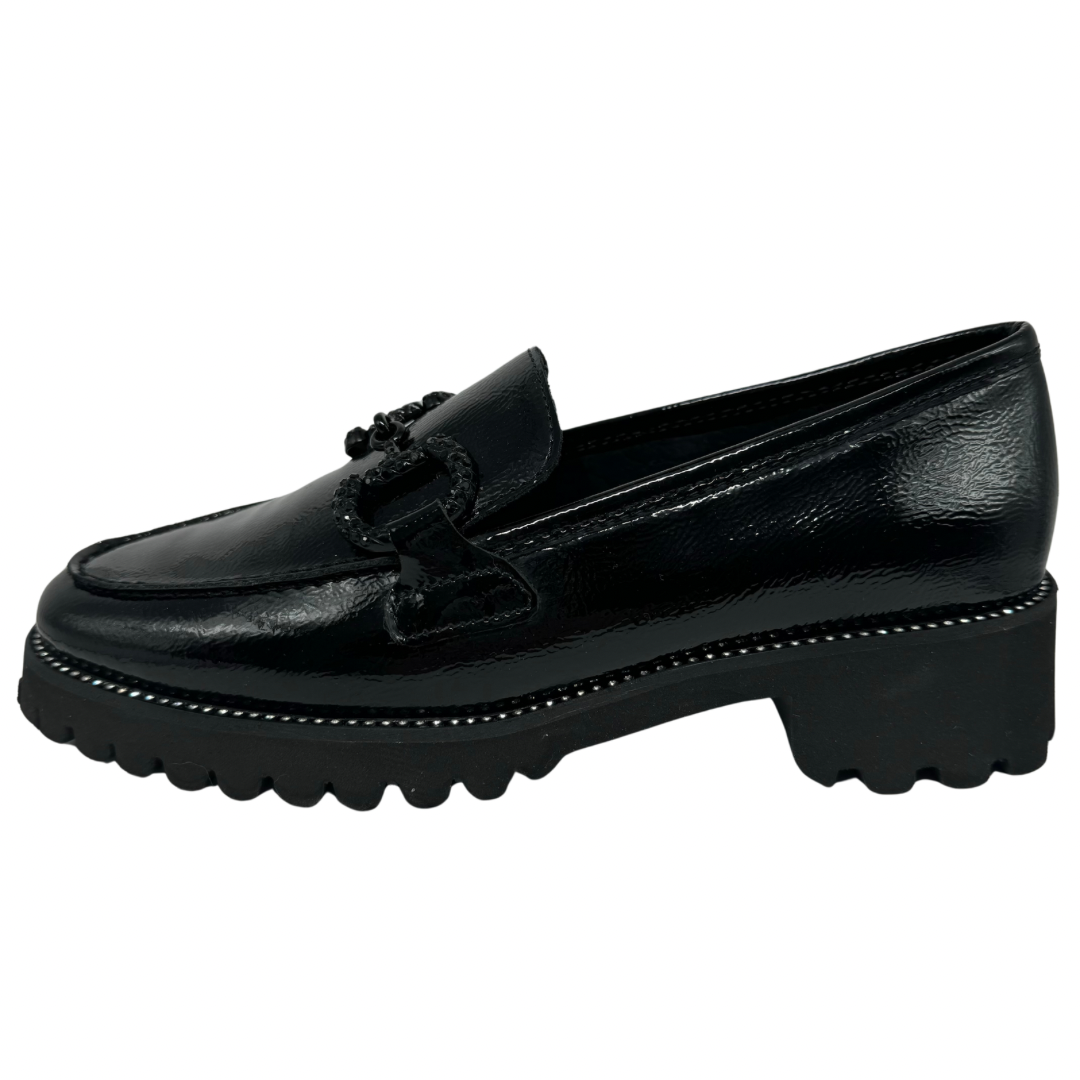 Ara Black Patent Loafer