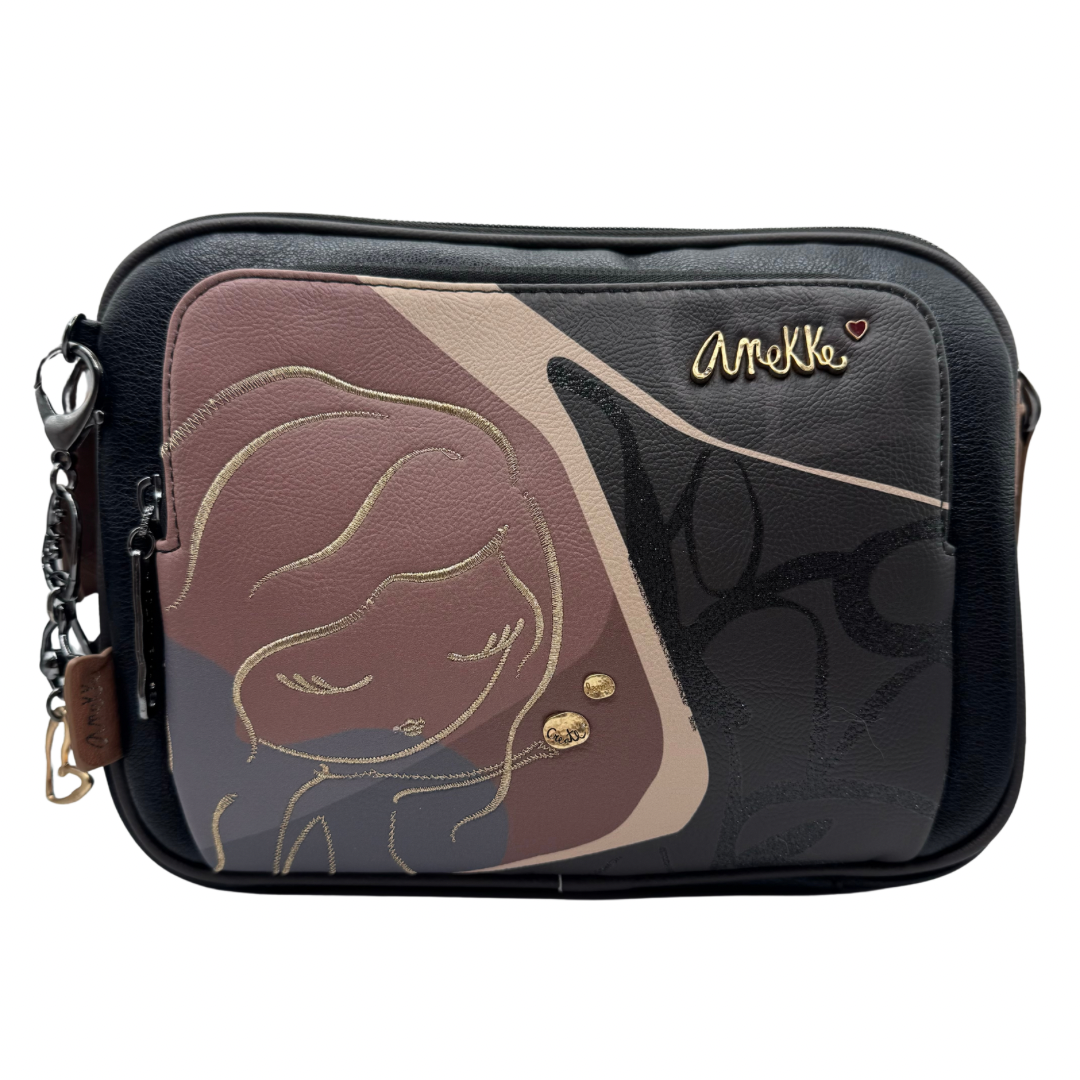 Anekke Black, Brown &amp; Grey Medium Crossbody