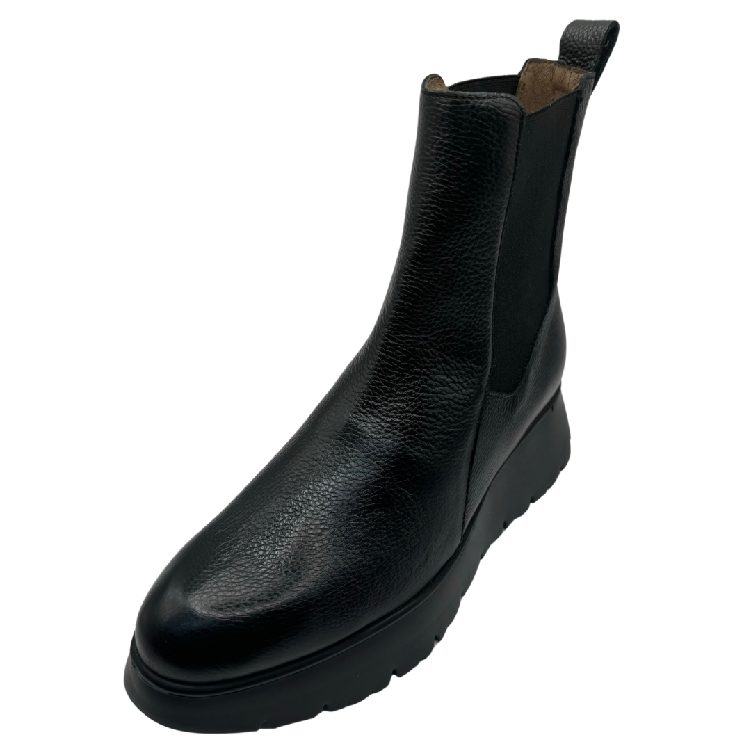 Wonders Black Slip On Boots