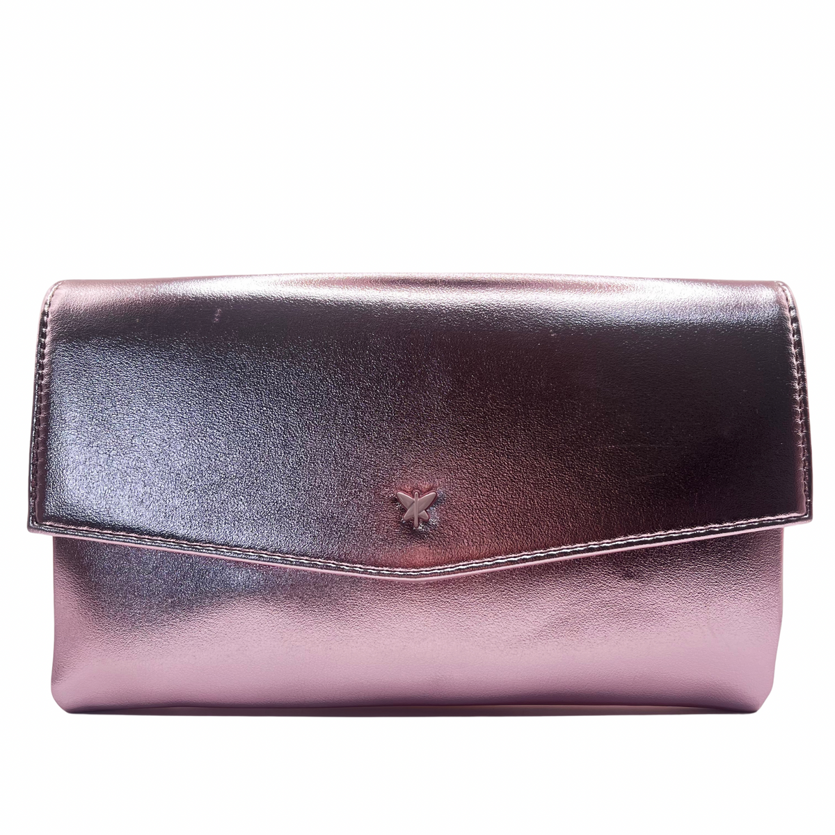 Pepe Moll Pink Metallic Clutch Bag