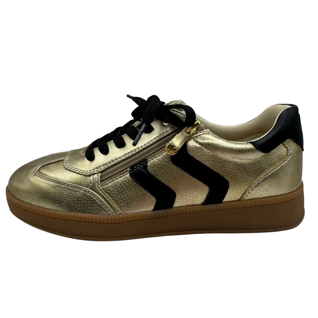Marco Tozzi Gold &amp; Black Trainers