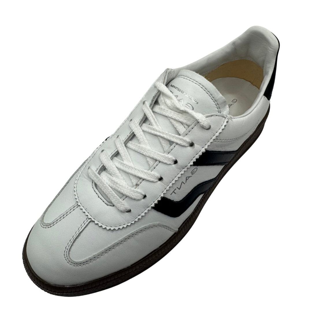 Gant White &amp; Black Leather Trainers