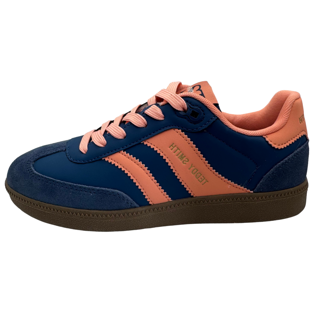Teddy Smith Navy &amp; Salmon Trainers