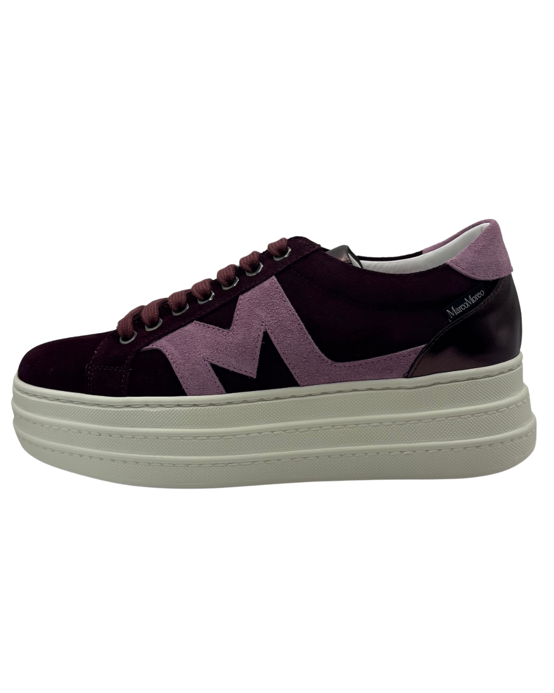 Marco Moreo Burgundy and Pink Platform Trainer
