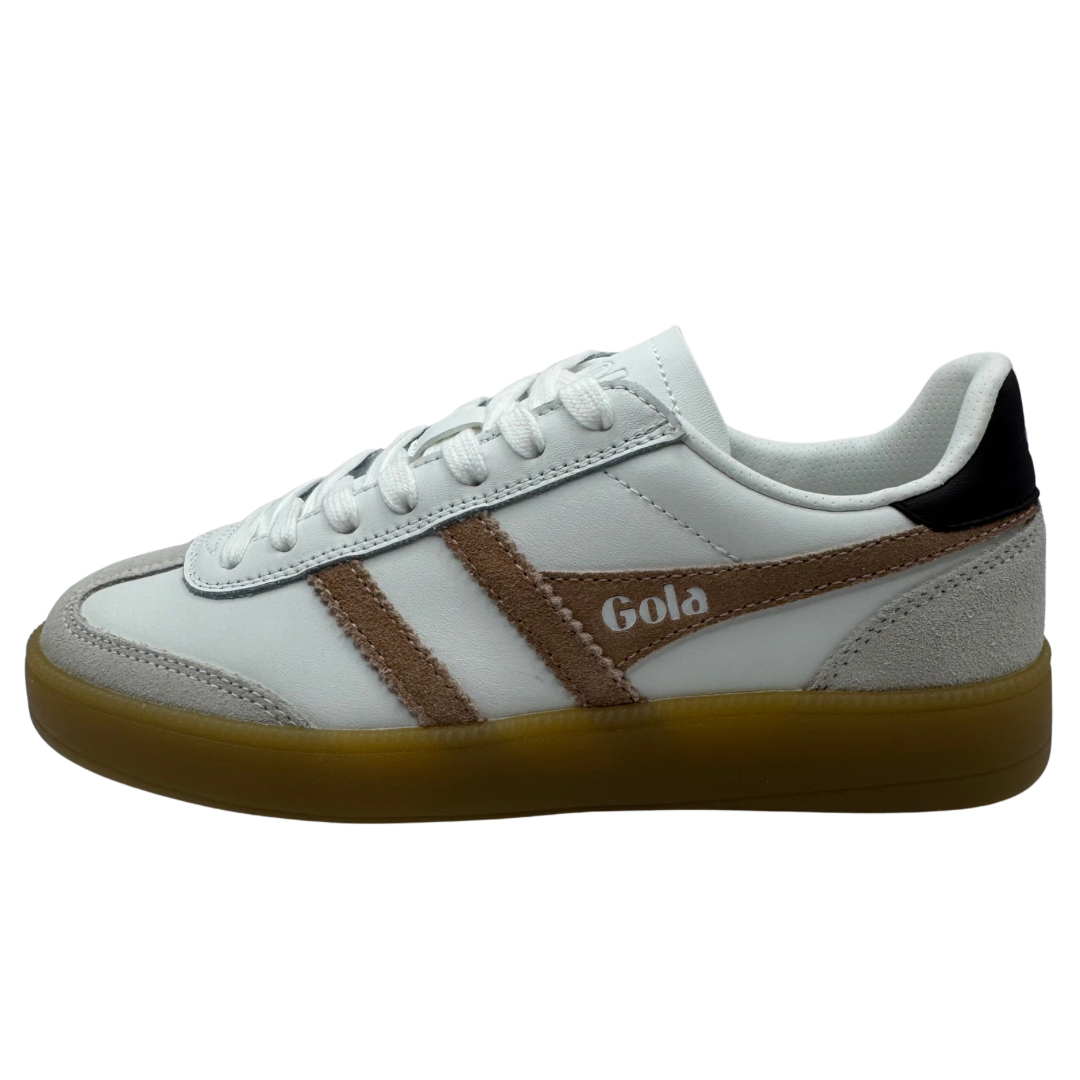 Gola White Trainers with Brown Detail