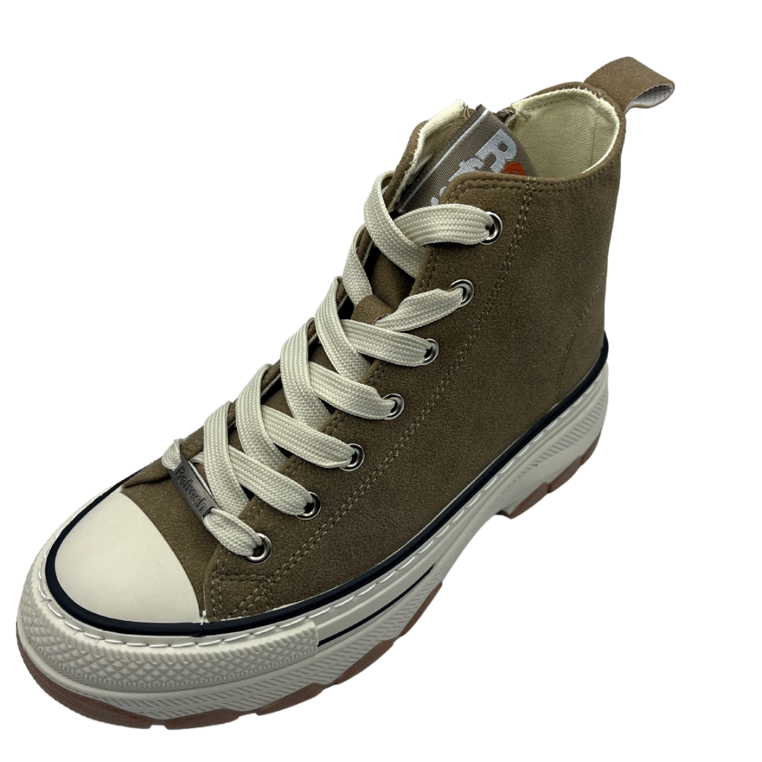 Refresh Brown Platform High Top Trainer