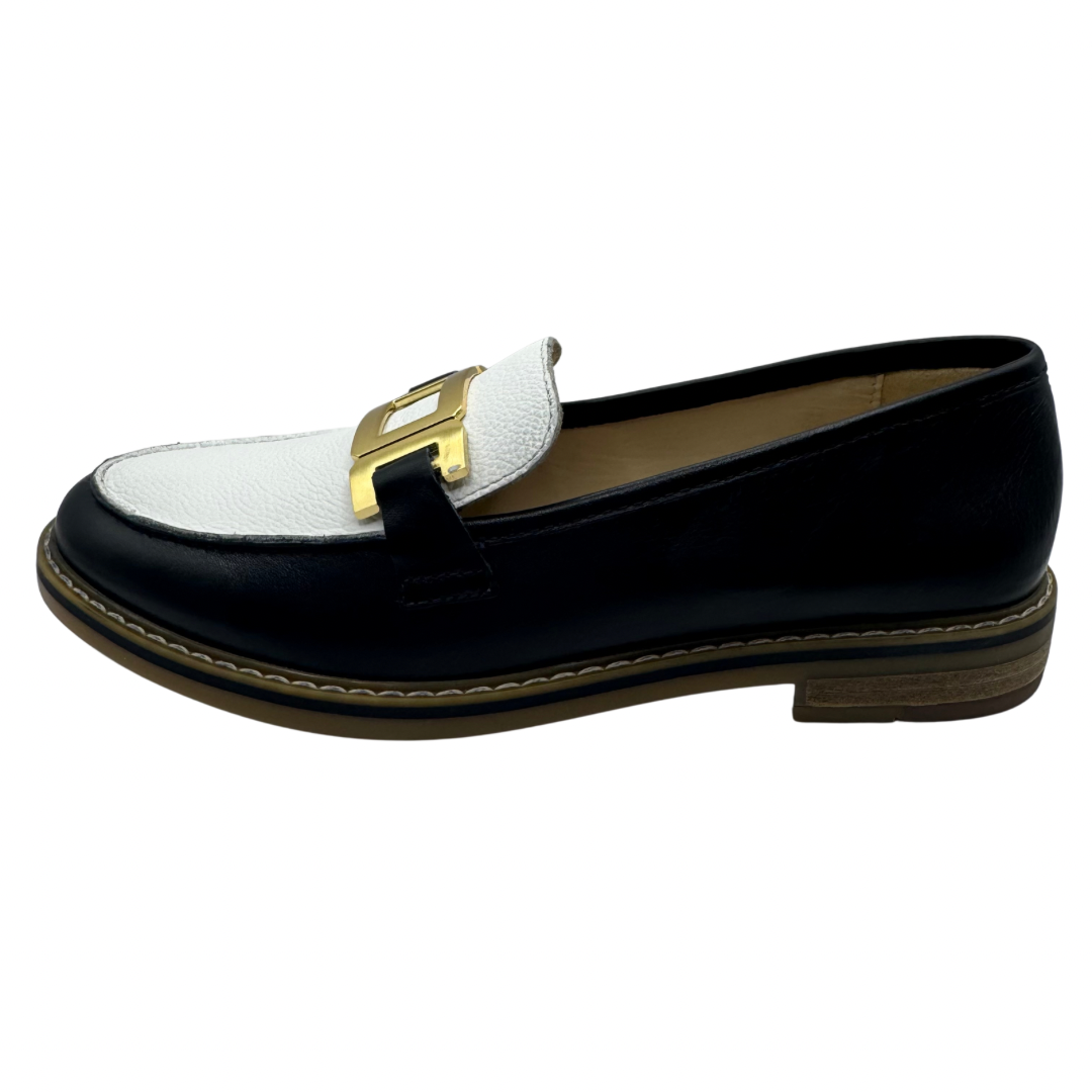 Ara Navy &amp; White Loafers