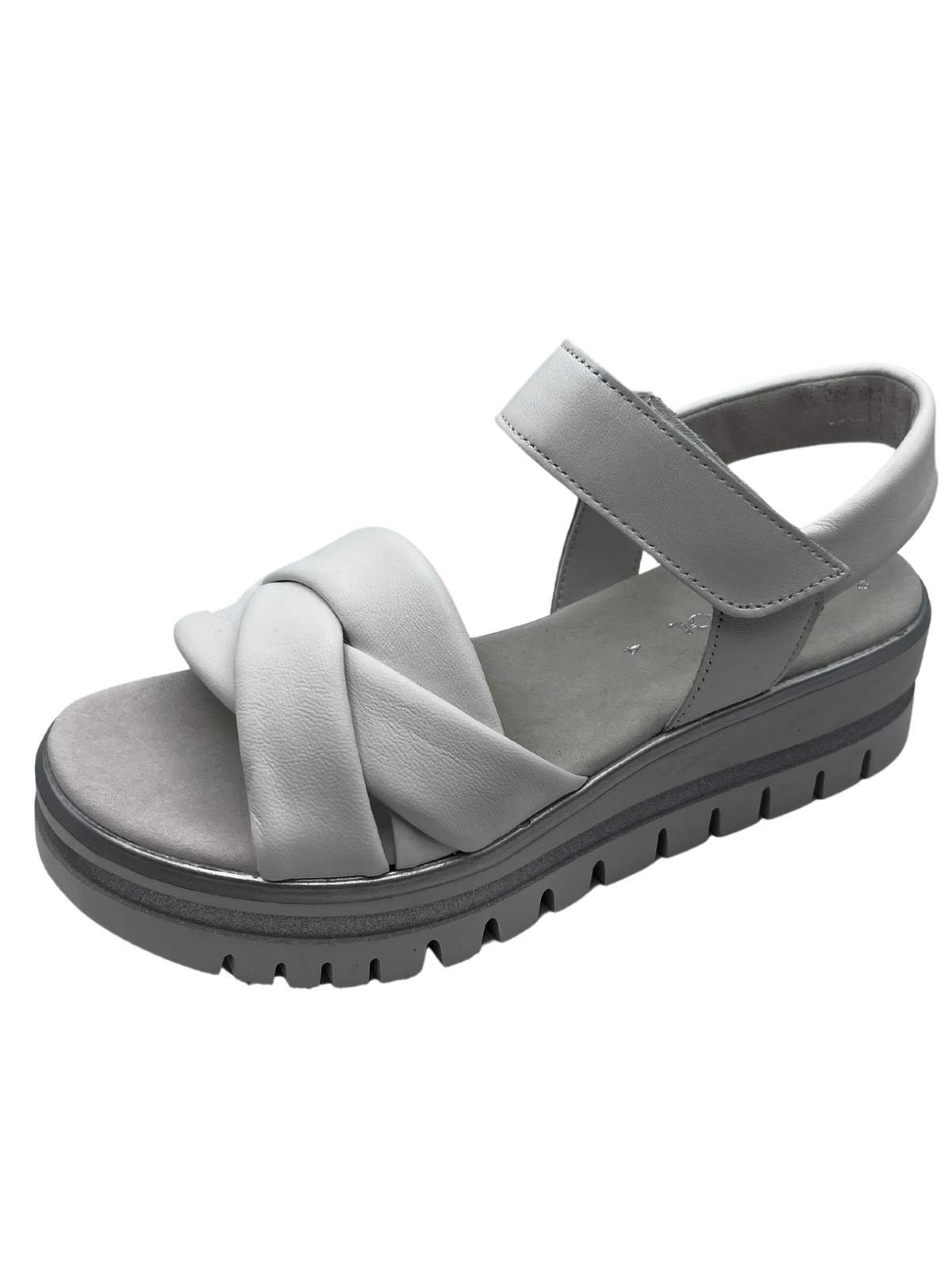 Gabor White Wedge CrossOver Leather Sandals