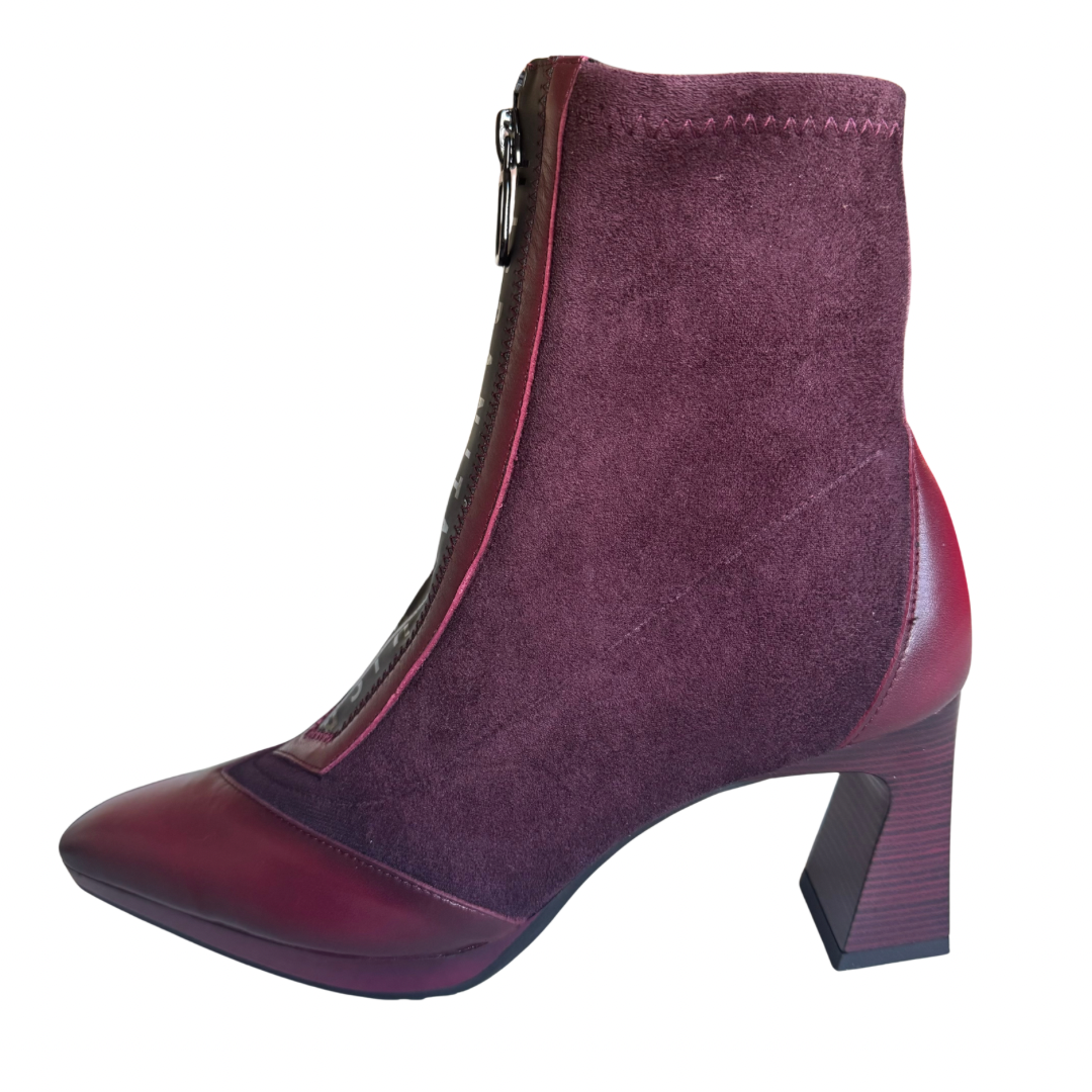 Hispanitas Wine Pointed Heeled Boots