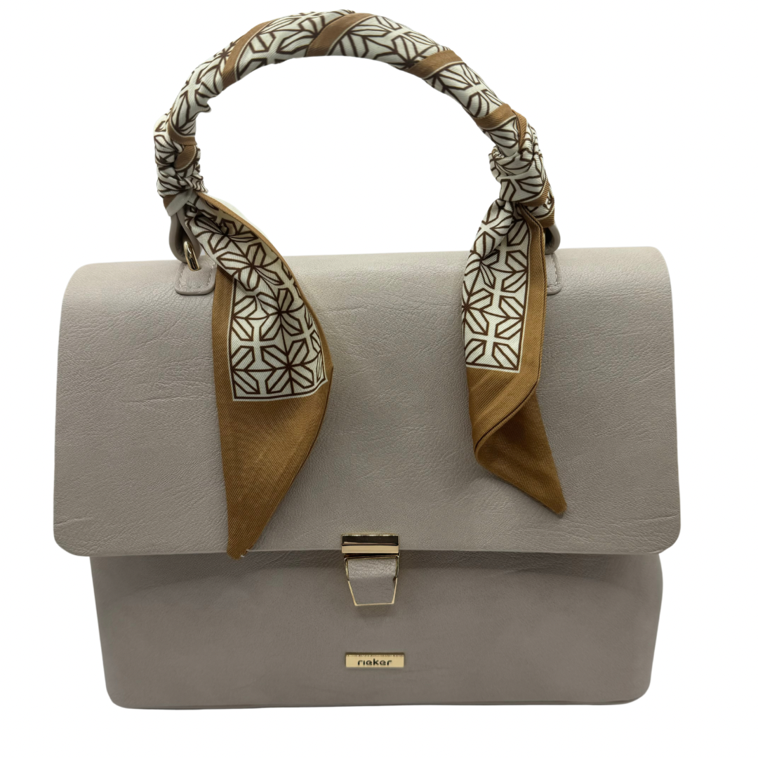 Rieker Taupe Small Handbag with Scarf Detail