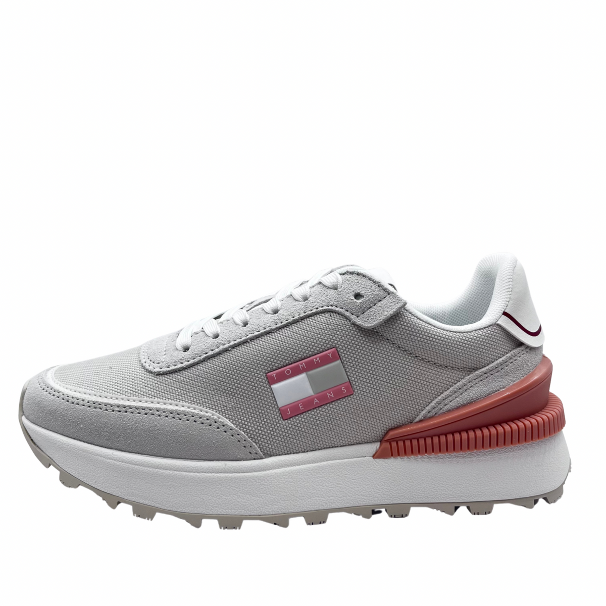 Tommy Jeans White, Grey and Pink Trainers