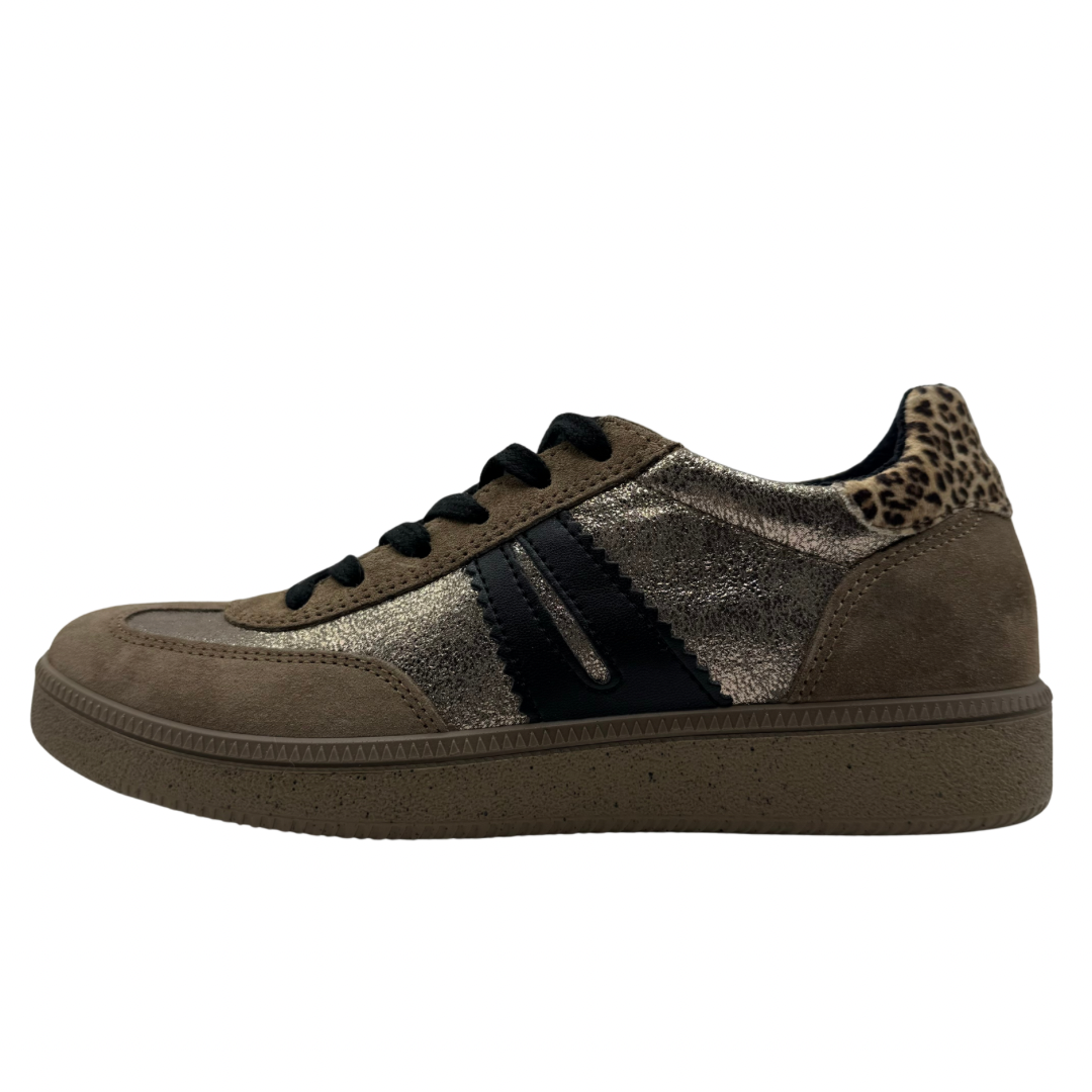 Igi &amp; Co Brown, Black &amp; Leopard Print Trainers