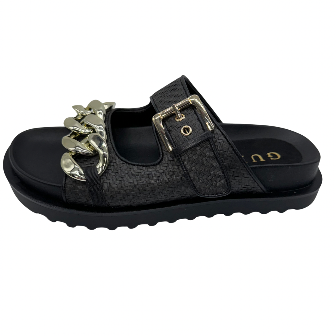 Guess Sandal Black With Woven Design