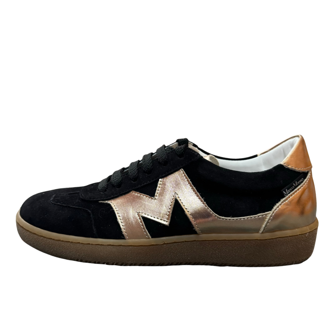 Marco Moreo Black Trainers with Gold Detail