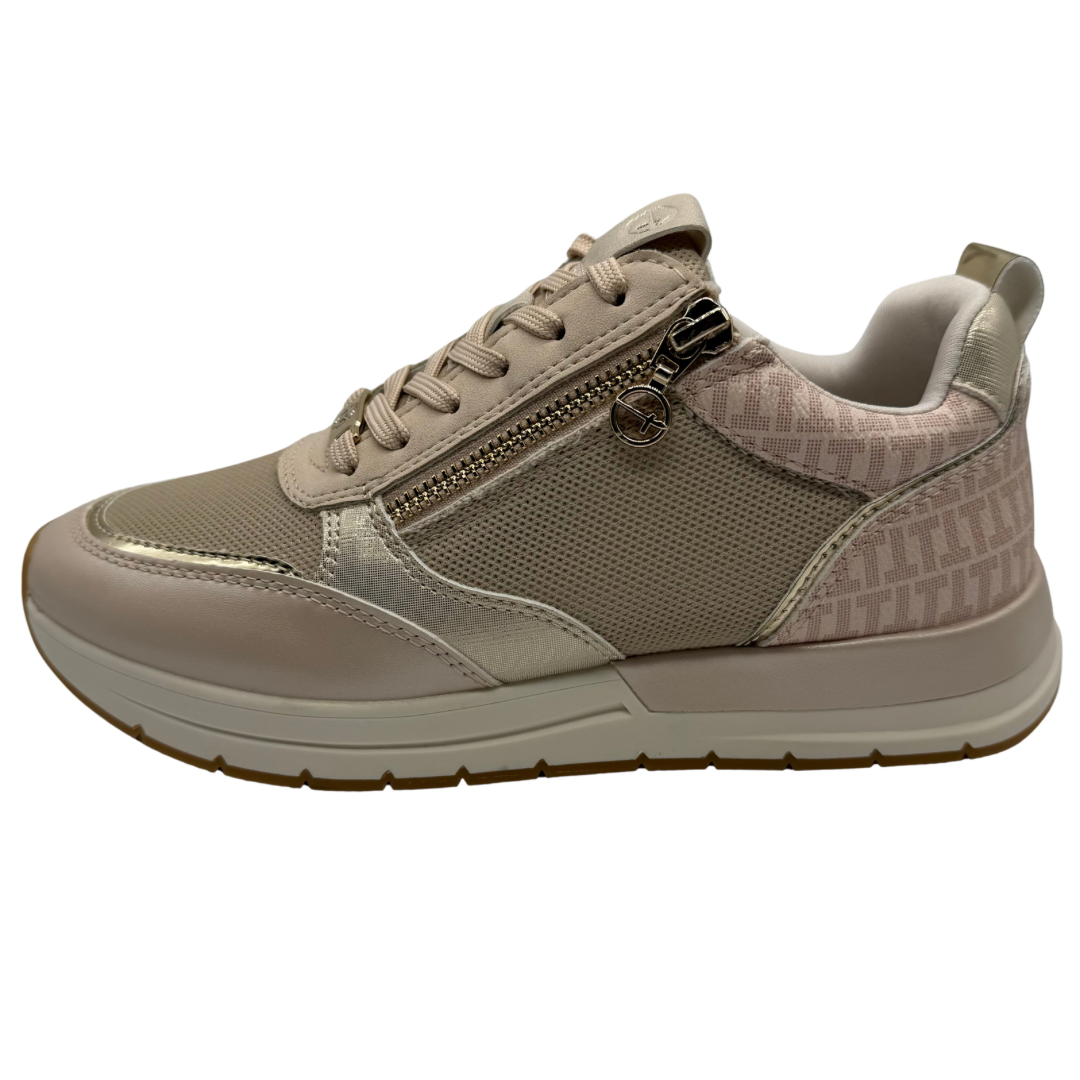 Tamaris Beige and Pink Trainers