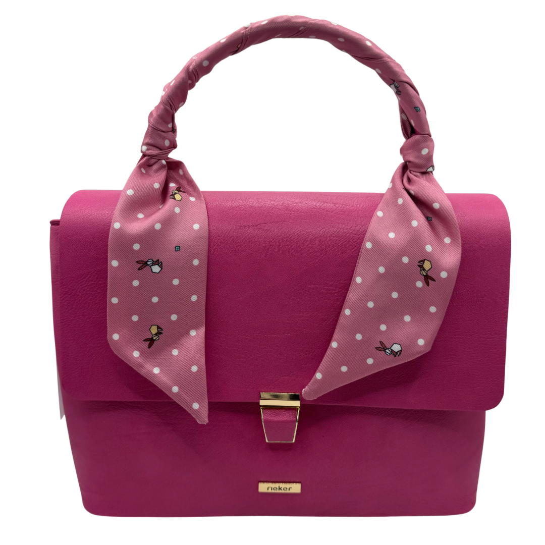 Rieker Pink Small Handbag with Scarf Detail
