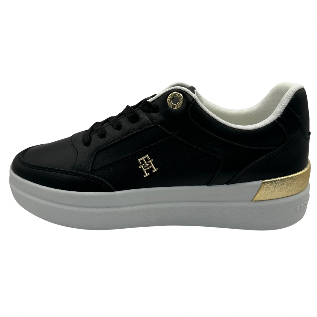 Tommy Hilfiger Black Leather Trainers