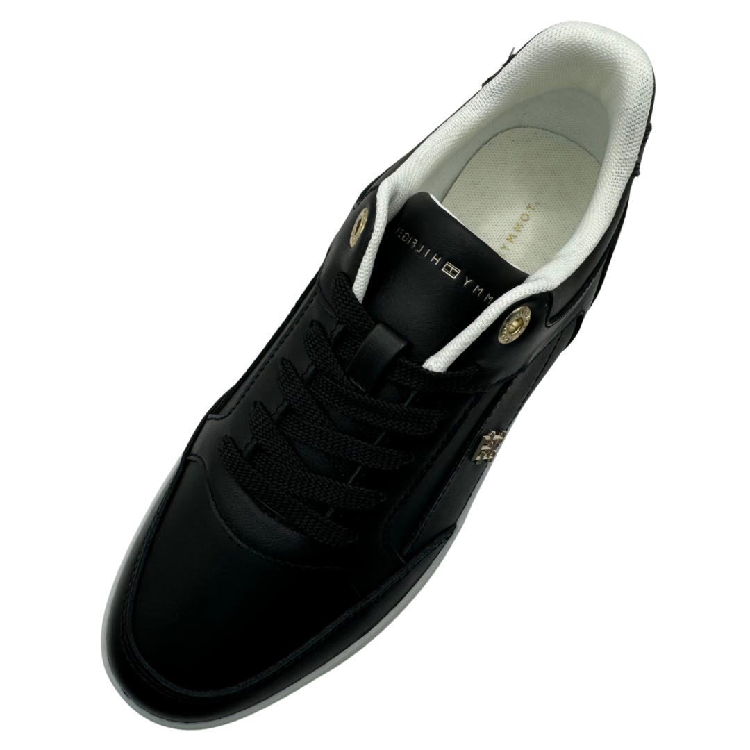 Tommy Hilfiger Black Leather Trainers