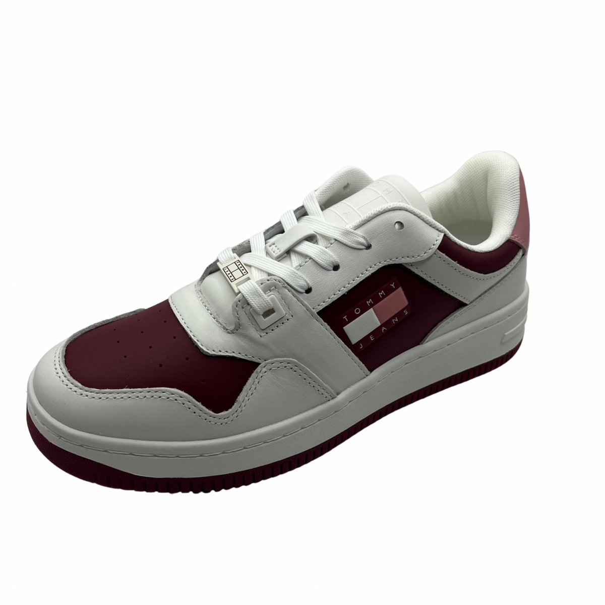 Tommy Jeans Burgundy and White Trainer