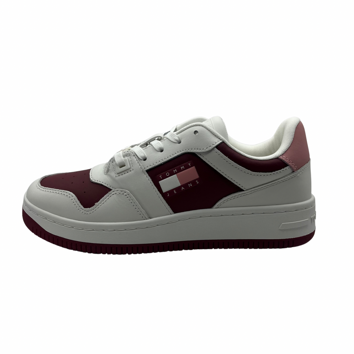 Tommy Jeans Burgundy and White Trainer