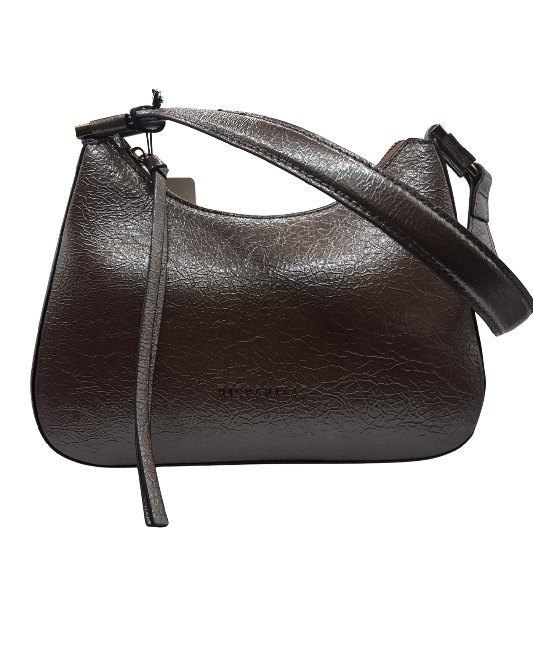 Hispanitas Brown Patent Shoulder Bag