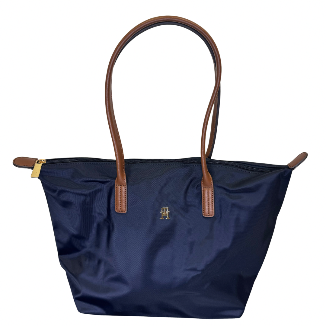 Tommy Hilfiger Navy Tote Bag with Brown Detail