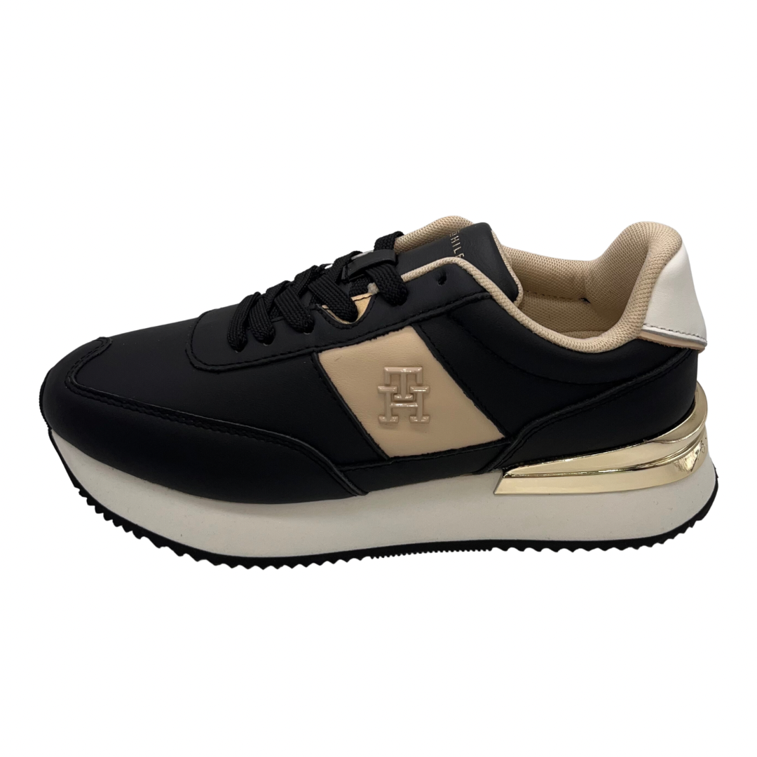 Tommy Hilfiger Black and Taupe Trainers