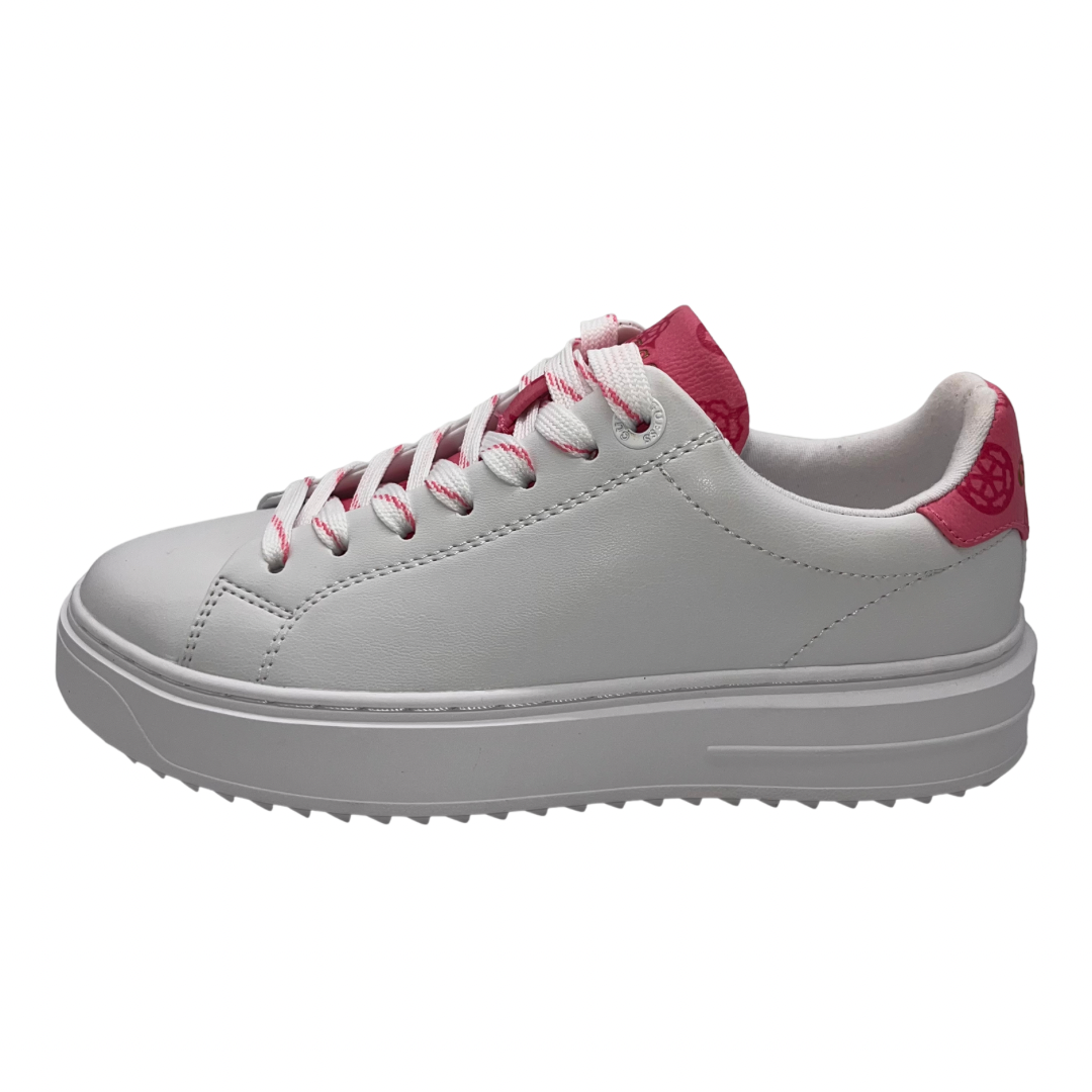 Guess White and Pink Trainers