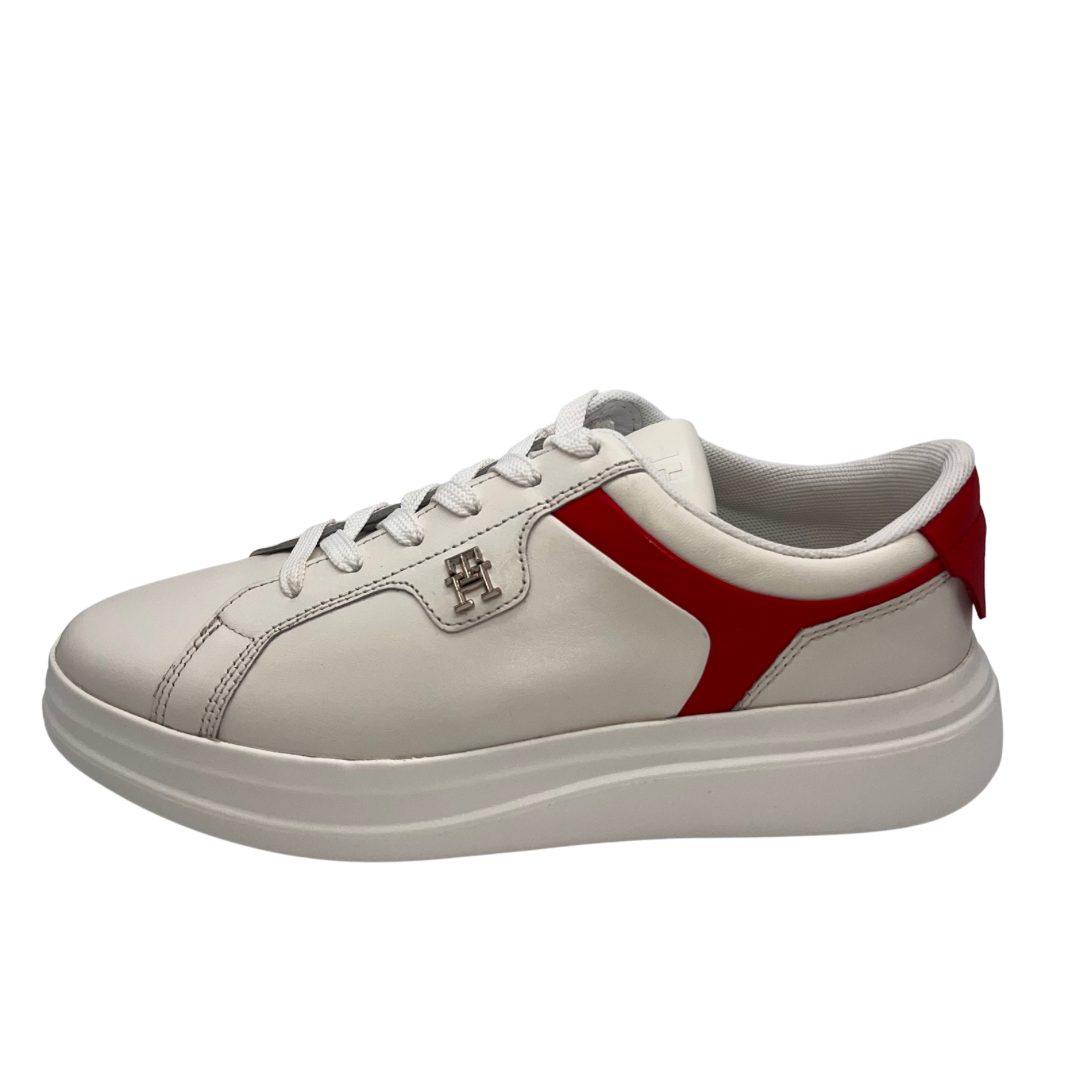 Tommy Hilfiger White &amp; Red Trainers