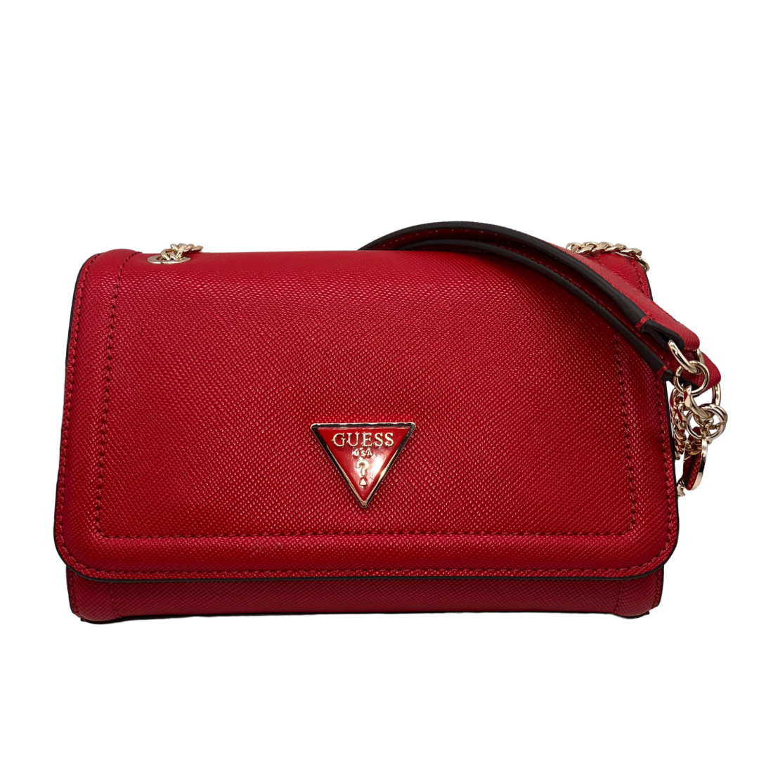 Guess Red Handbag with Gold Chain (small)
