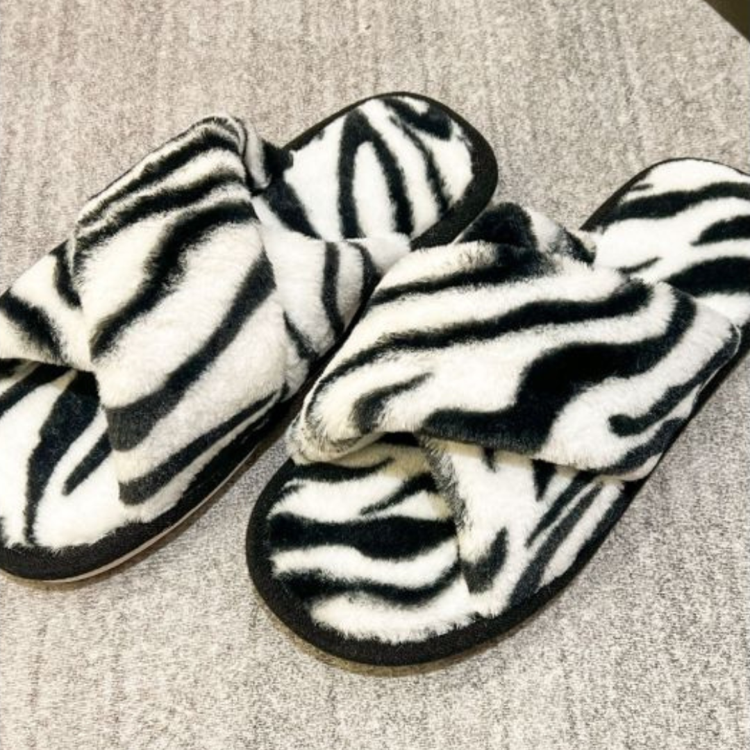 Zebra Print Slippers