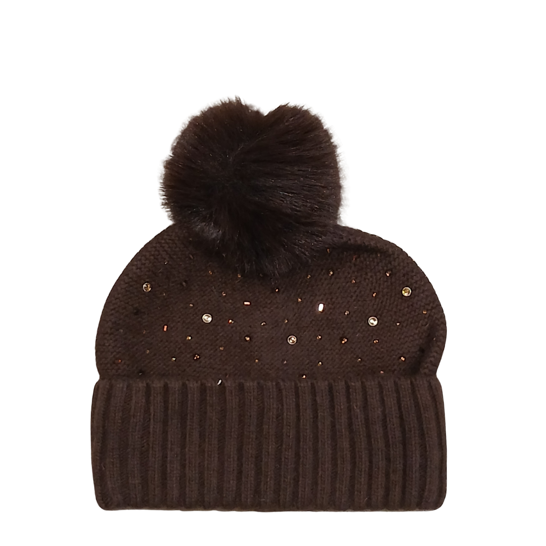 Brown Diamnte Hat